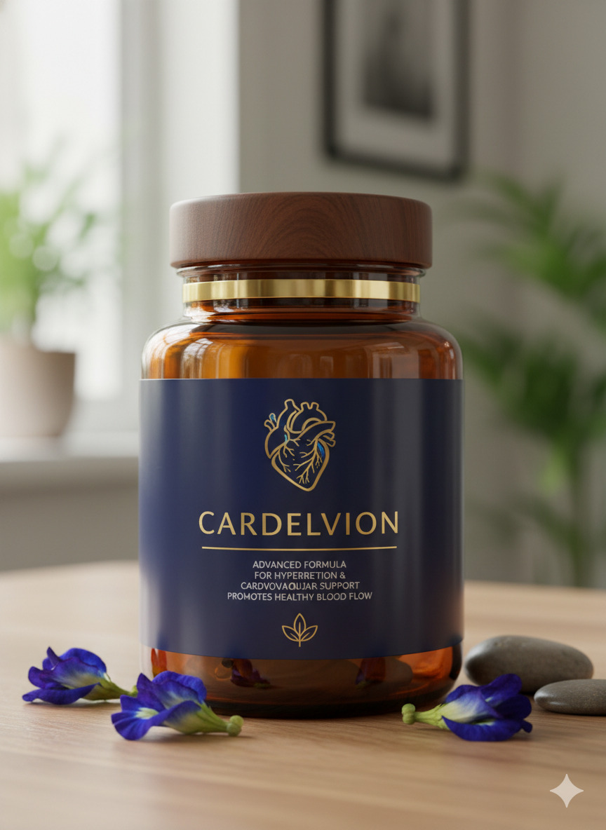 Cardelvion food supplement capsules in bottle